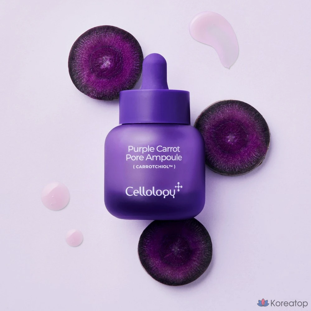 Ампульная сыворотка Cellology Purple Carrot Pore Ampoule Bakuchiol 6-компонентное сужение пор, 30 мл, 1 шт.