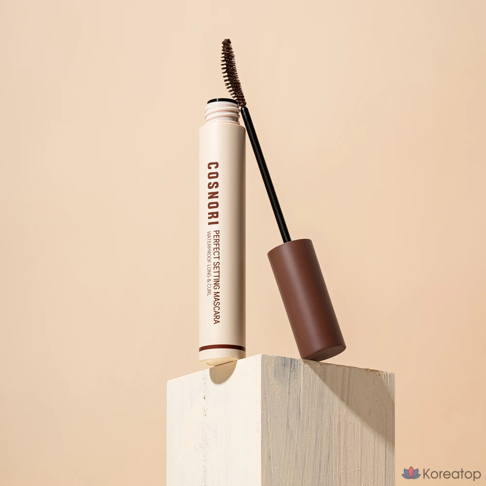 Тушь для ресниц Cosnori Perfect Setting Waterproof Long & Curl Mascara, оттенок Cozy Brown, 7 мл, 1 шт.