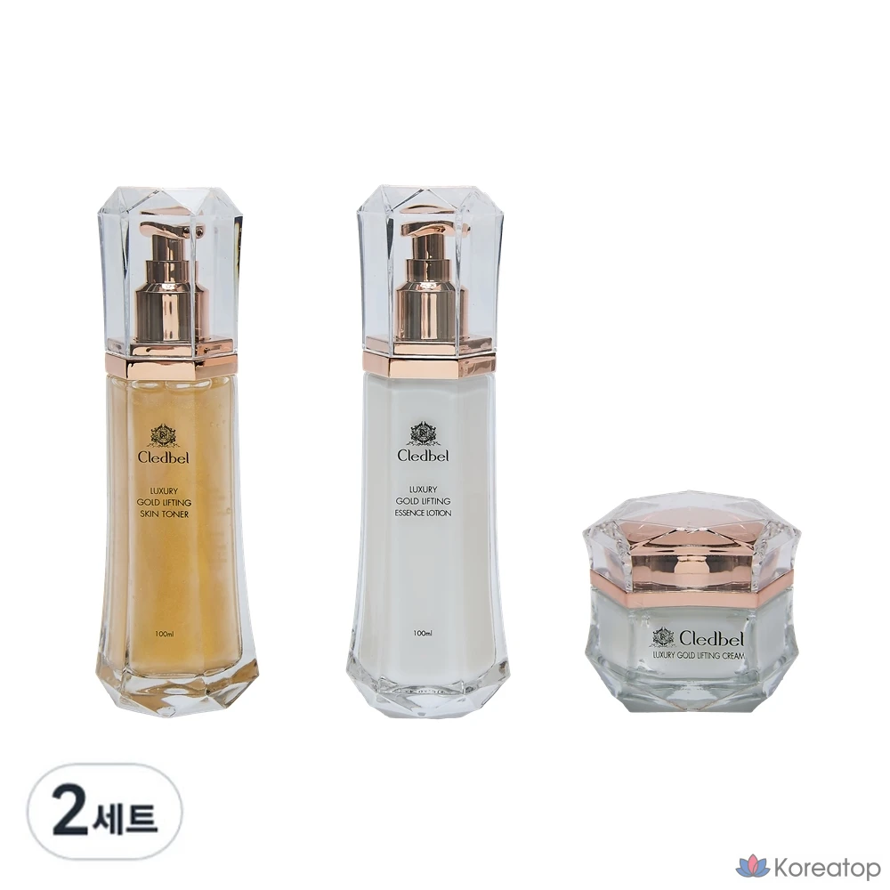 Набор для ухода Cledbel Luxury Gold Lifting 3-piece Set (Toner + Lotion + Cream), 2 шт.