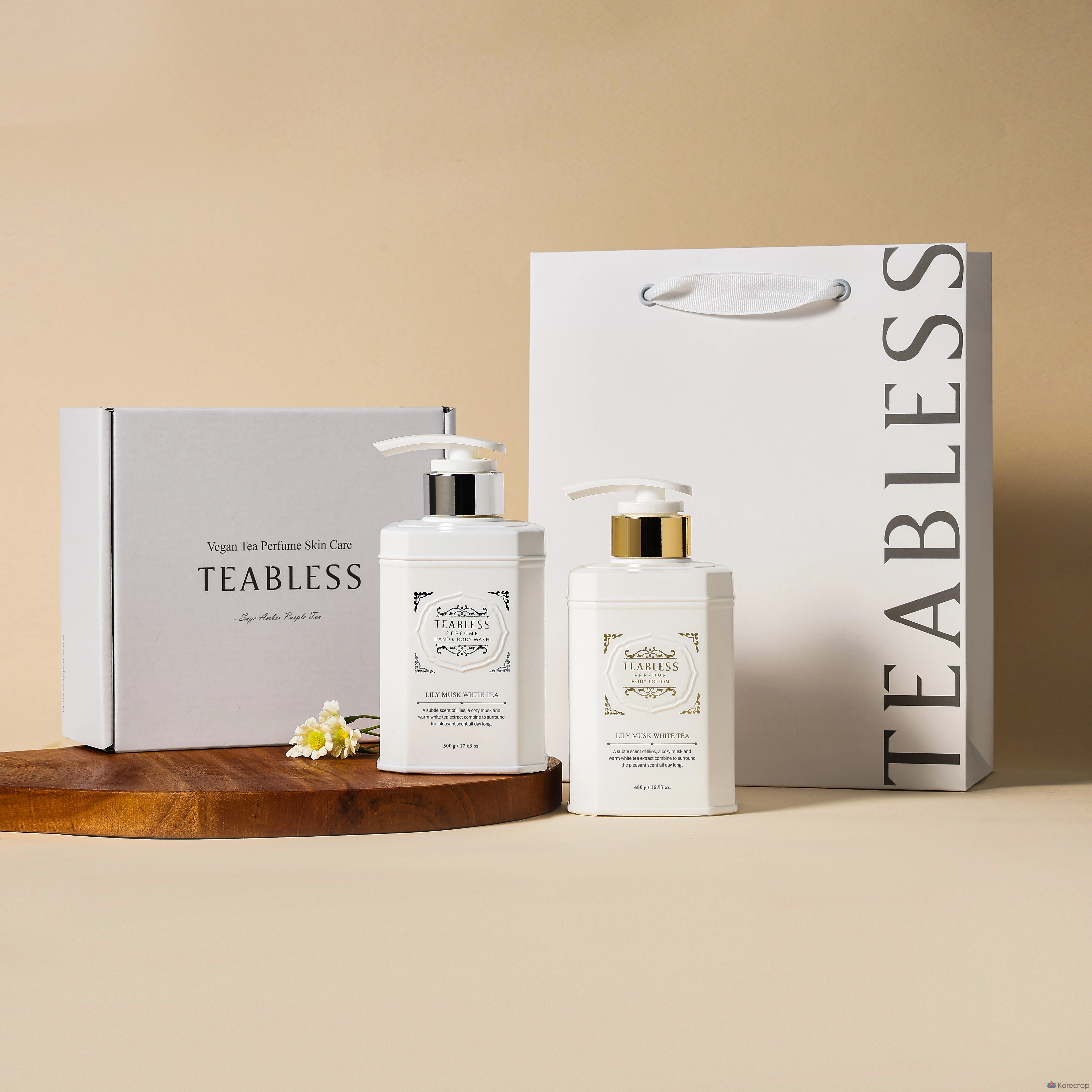 Набор для ухода TEABLESS Lily Musk White Tea Perfume Body Lotion & Body Wash Gift Set, 1 шт.