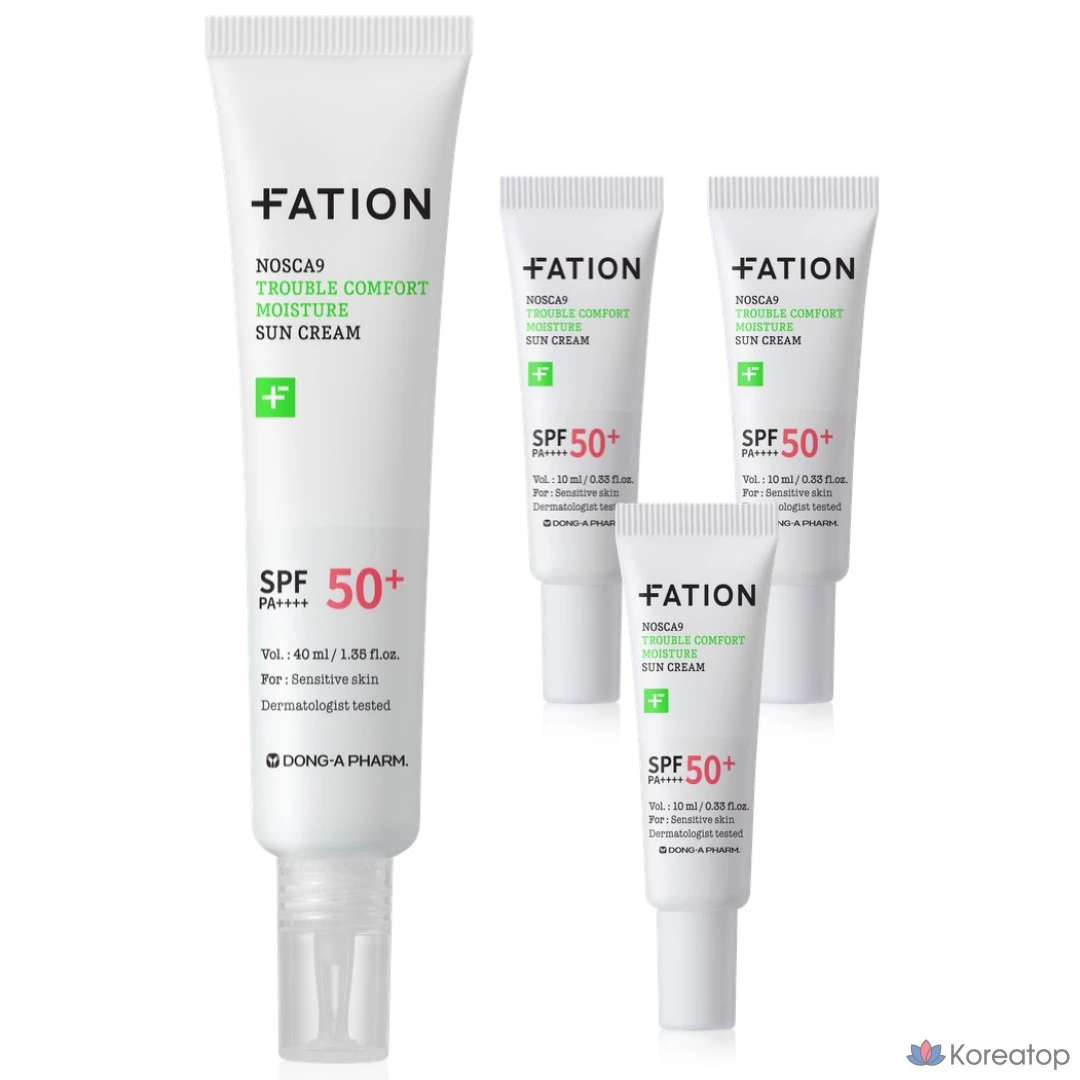 Солнцезащитный крем FATION No Scar Nine Trouble Comfort Moisture Sun Cream SPF50+ PA++++, 40 мл, 1 шт.