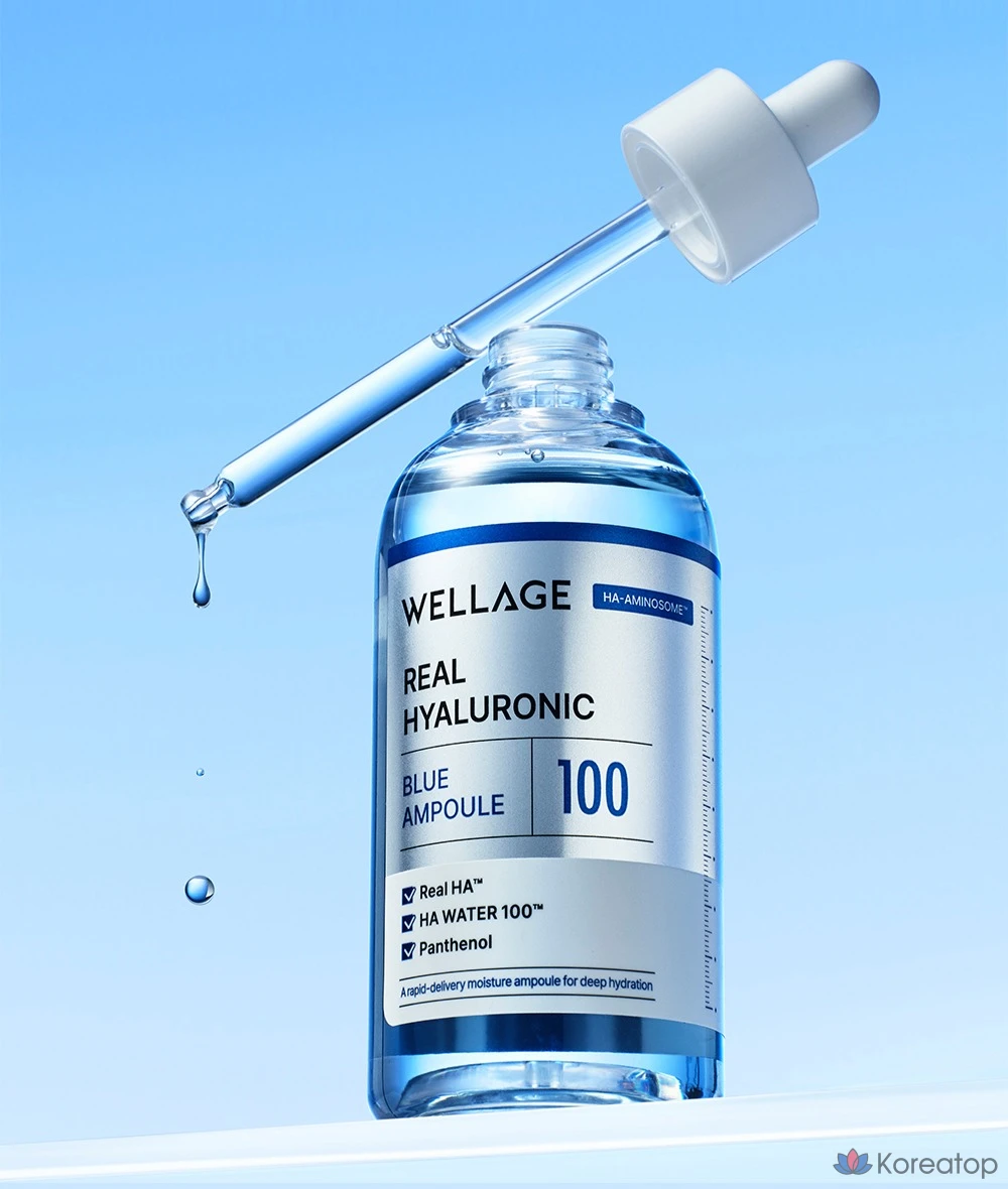 Ампульная сыворотка WELLAGE Real Hyaluronic Blue 100 Ampoule, 30 мл, 1 шт.