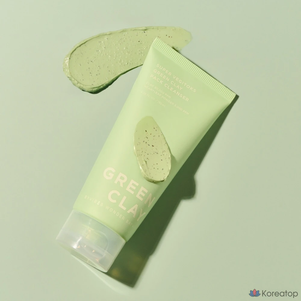 Очищающая глиняная маска Wonder Bath Super Vegitoks Green Clay Pack Cleanser, 130 мл, 1 шт.