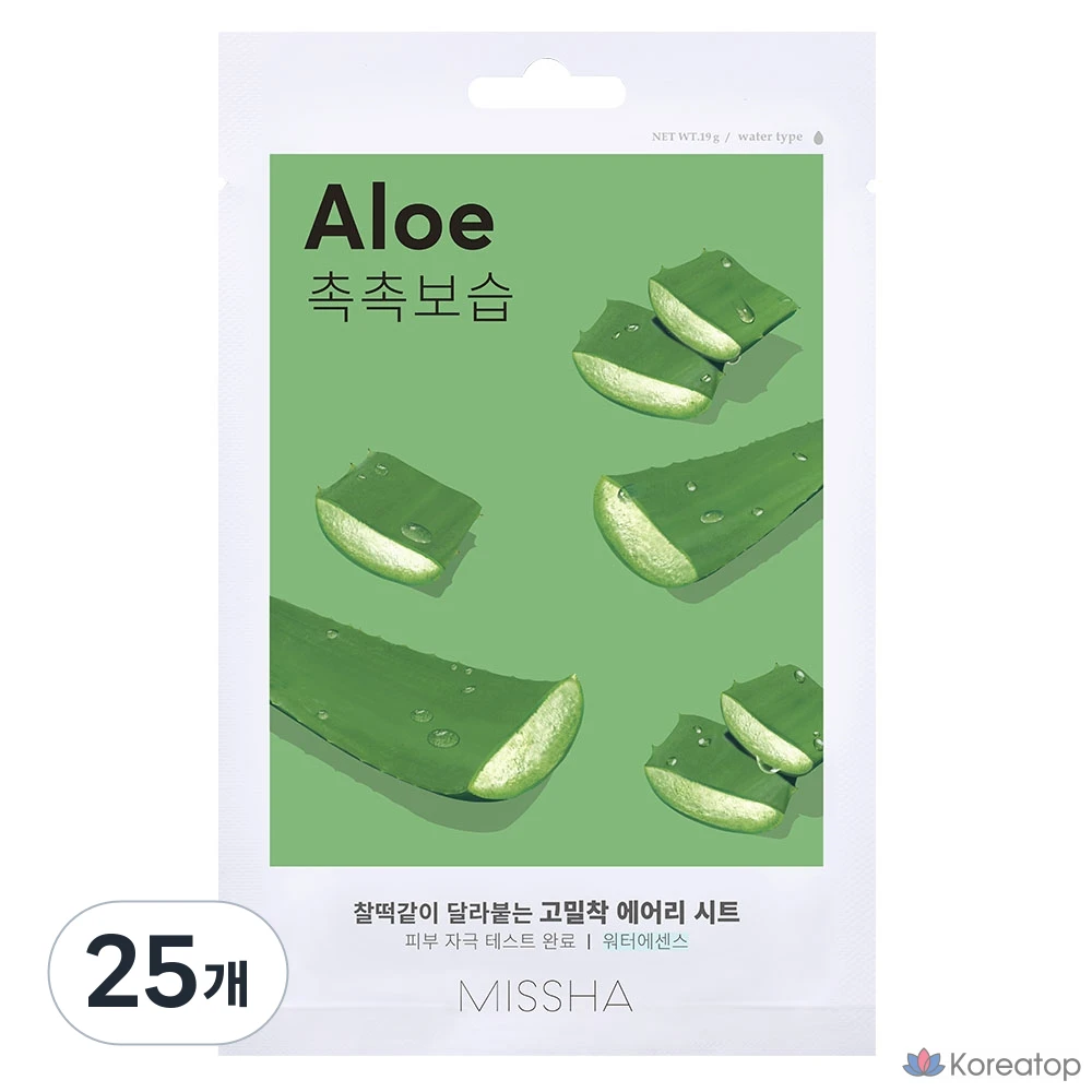 Тканевая маска для лица Missha Airy Fit Sheet Mask Aloe, 25 шт.