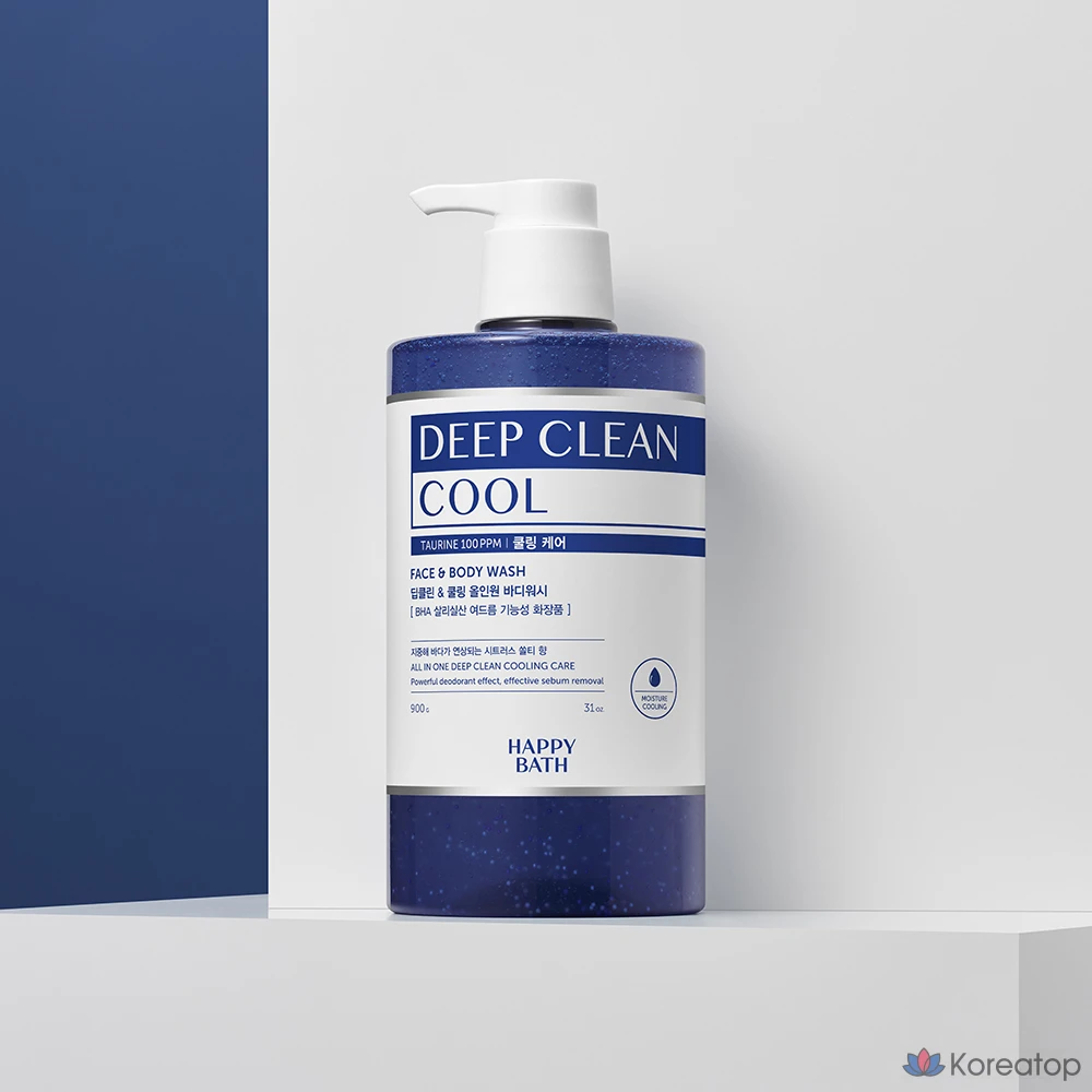 Гель для душа Happy Bath Deep Clean Menthol Cooling Care All-in-One Body Wash Aqua Marine, 900 г, 1 шт.