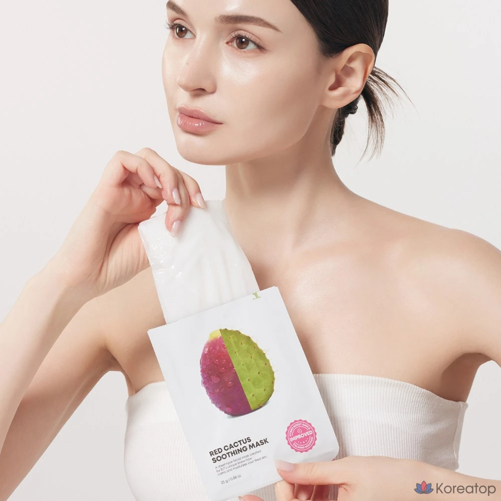 Тканевая маска для лица ELT Red Cactus Prickly Pear Hyaluronic Acid Soothing Mask, 10 шт.