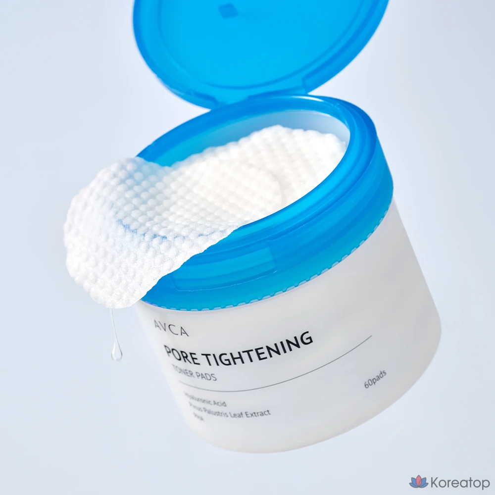 Тонер-пэды AVCA Pore Tightening Low Molecular Hyaluronic Acid Pore Toner Pad, 150 мл, 60 шт.