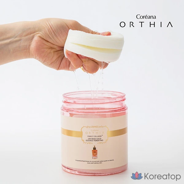 Тонер-пэды Coreana Orcia 24K Rose Gold Essence Toner Pad, 100 шт.