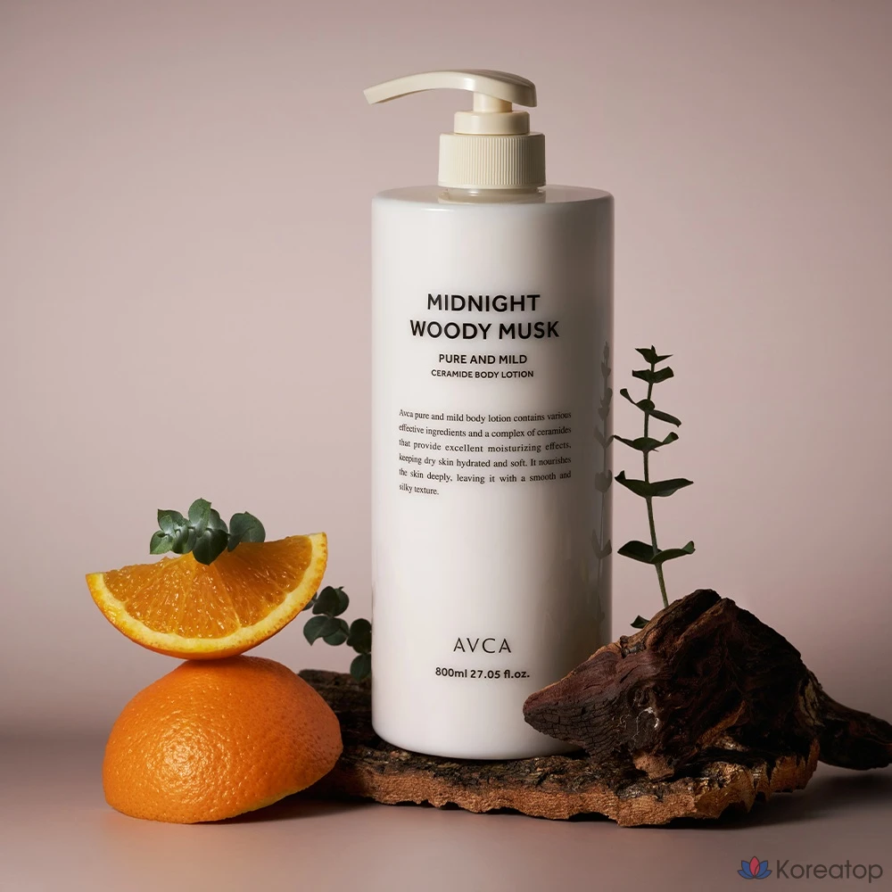 Лосьон для тела AVCA Pure &amp; Mild Ceramide Body Lotion Midnight Woody Musk, 800 мл, 1 шт.