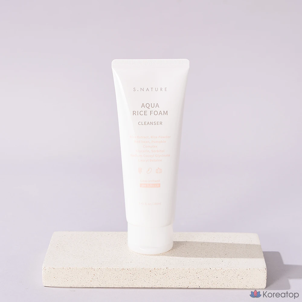 Очищающая пенка S.NATURE Aqua Rice Low pH Cleansing Foam, 160 мл, 1 шт.
