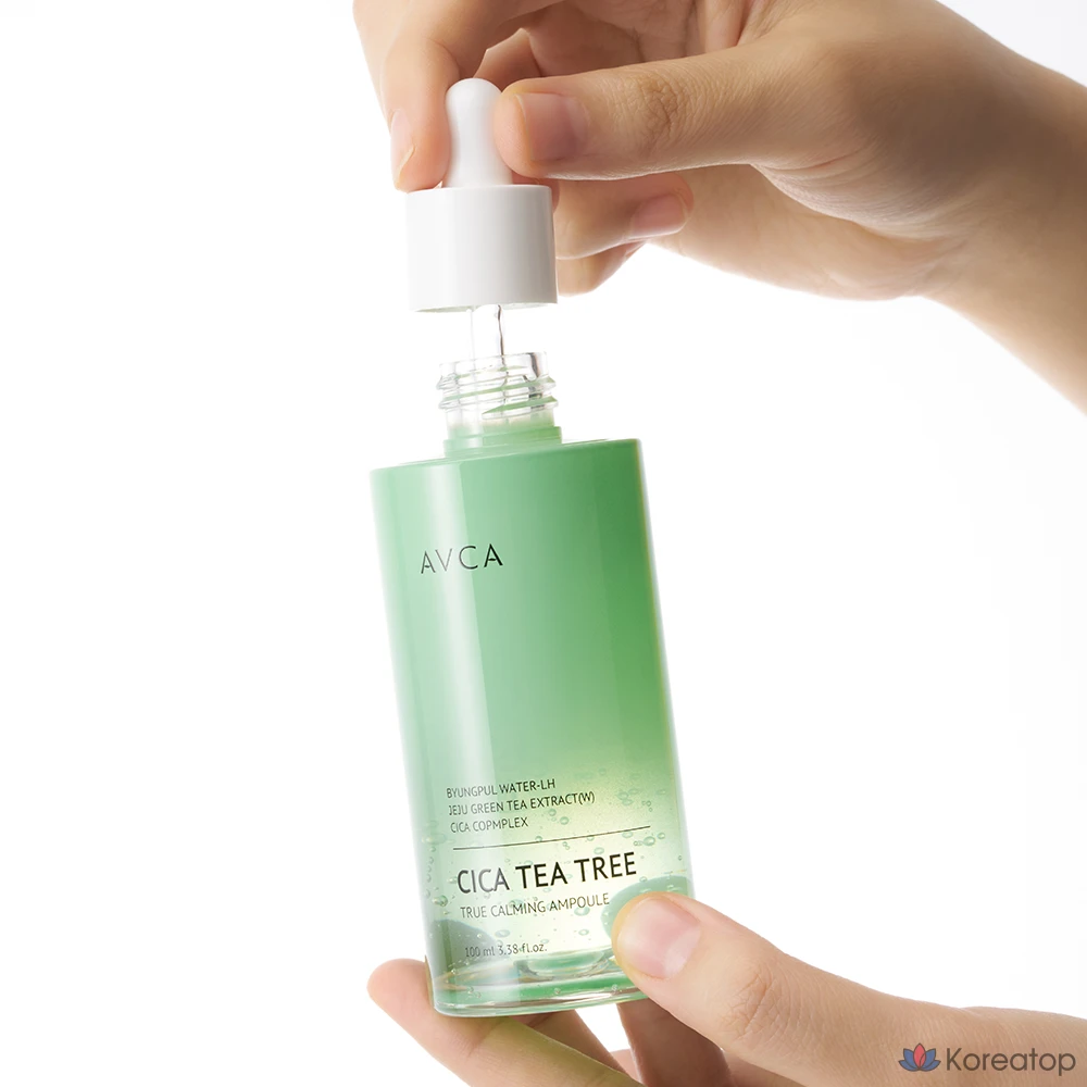 Ампульная сыворотка AVCA True Calming Cica Tea Tree Rebalancing Soothing Ampoule, 100 мл, 1 шт.