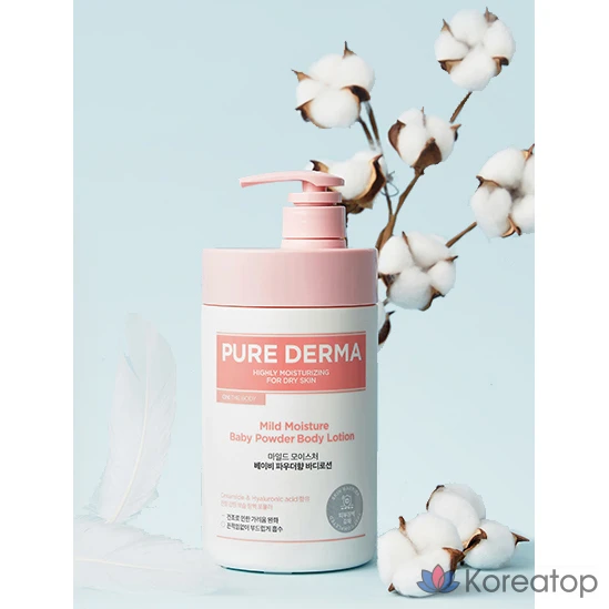 Лосьон для тела Pure Derma Mild Moisture Body Lotion, аромат Baby Powder, 1 л, 1 шт., фото 2