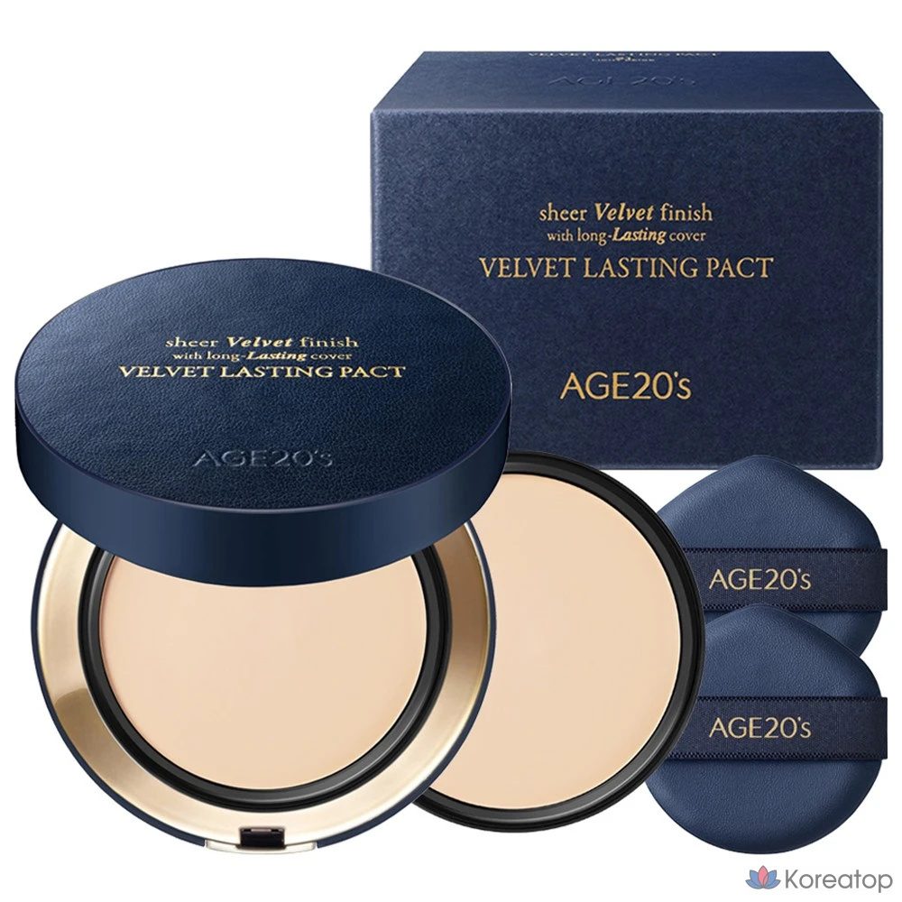 Пилинг AGE 20S Velvet Lasting Pact, оттенок 21 Light Beige, 14 г + 14 г, 1 шт.