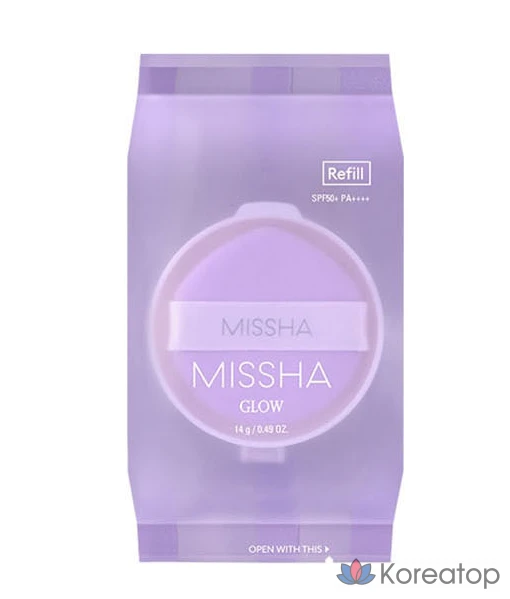 Кушон Missha Glow Layering Fit Cushion Refill, оттенок 21 Fair, 14 г, 1 шт., фото 2