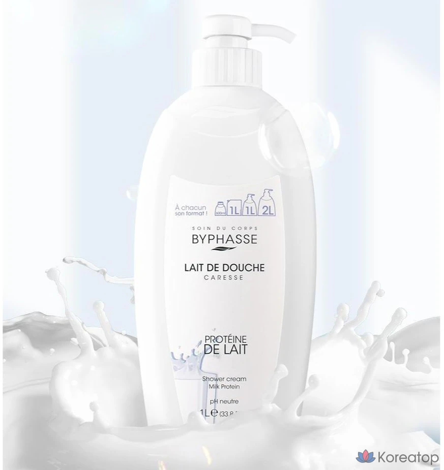 Гель для душа Byphasse Milk Protein, 1 л, 1 шт.