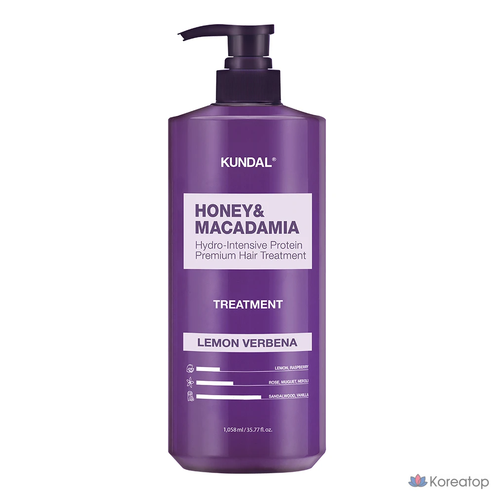 Кондиционер для волос Kundal Honey & Macadamia Hair Treatment, аромат Lemon Verbena, 1.058 л, 1 шт.