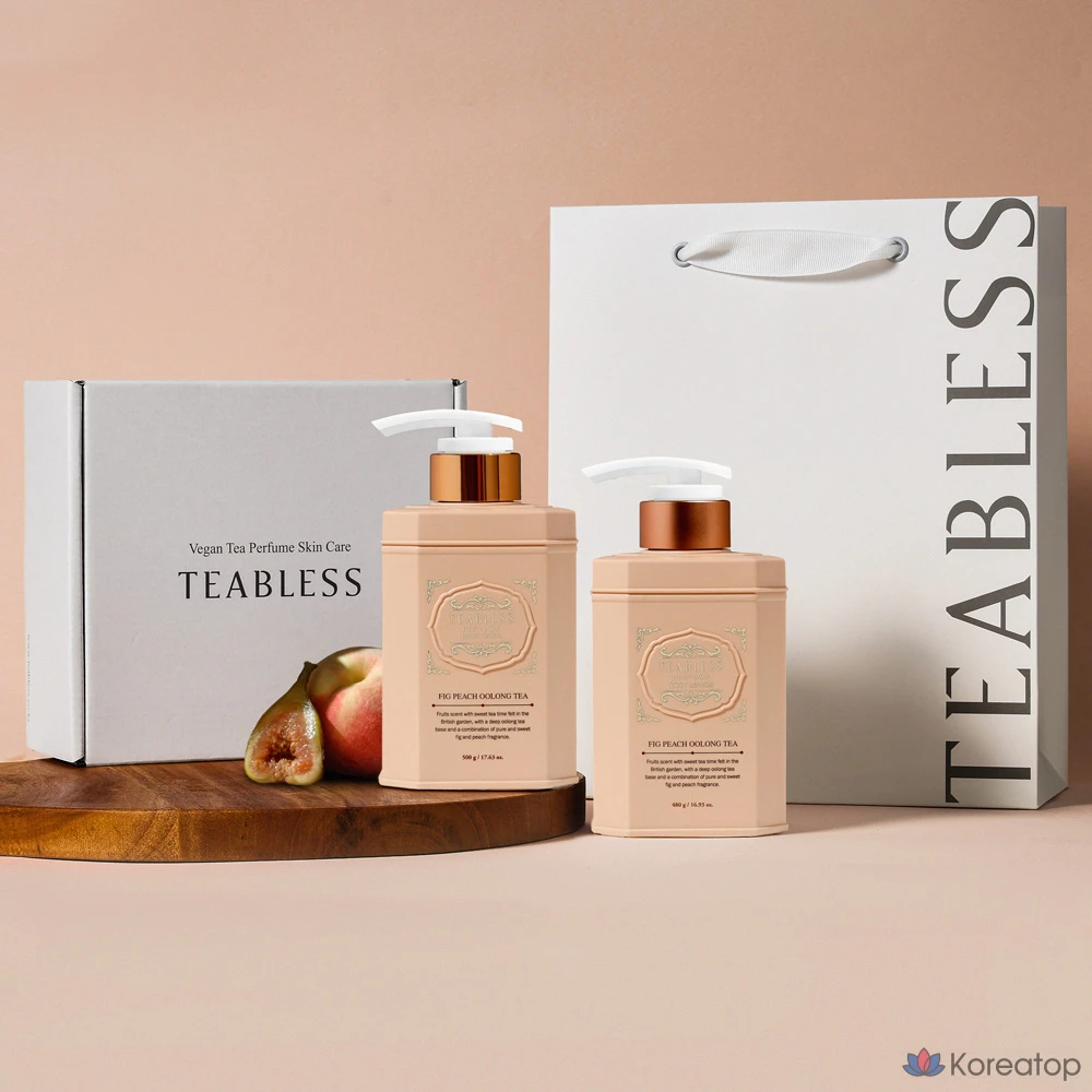 Набор для ухода TEABLESS Perfume Body Lotion + Body Wash + Gift Box Set, аромат Oolong Tea Fig Peach, 1 шт.