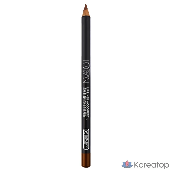 Карандаш для губ Heartpercent Lip Liner Wood Pencil, оттенок 05 Coffee Brown, 4 x 150 мм, 1 шт.