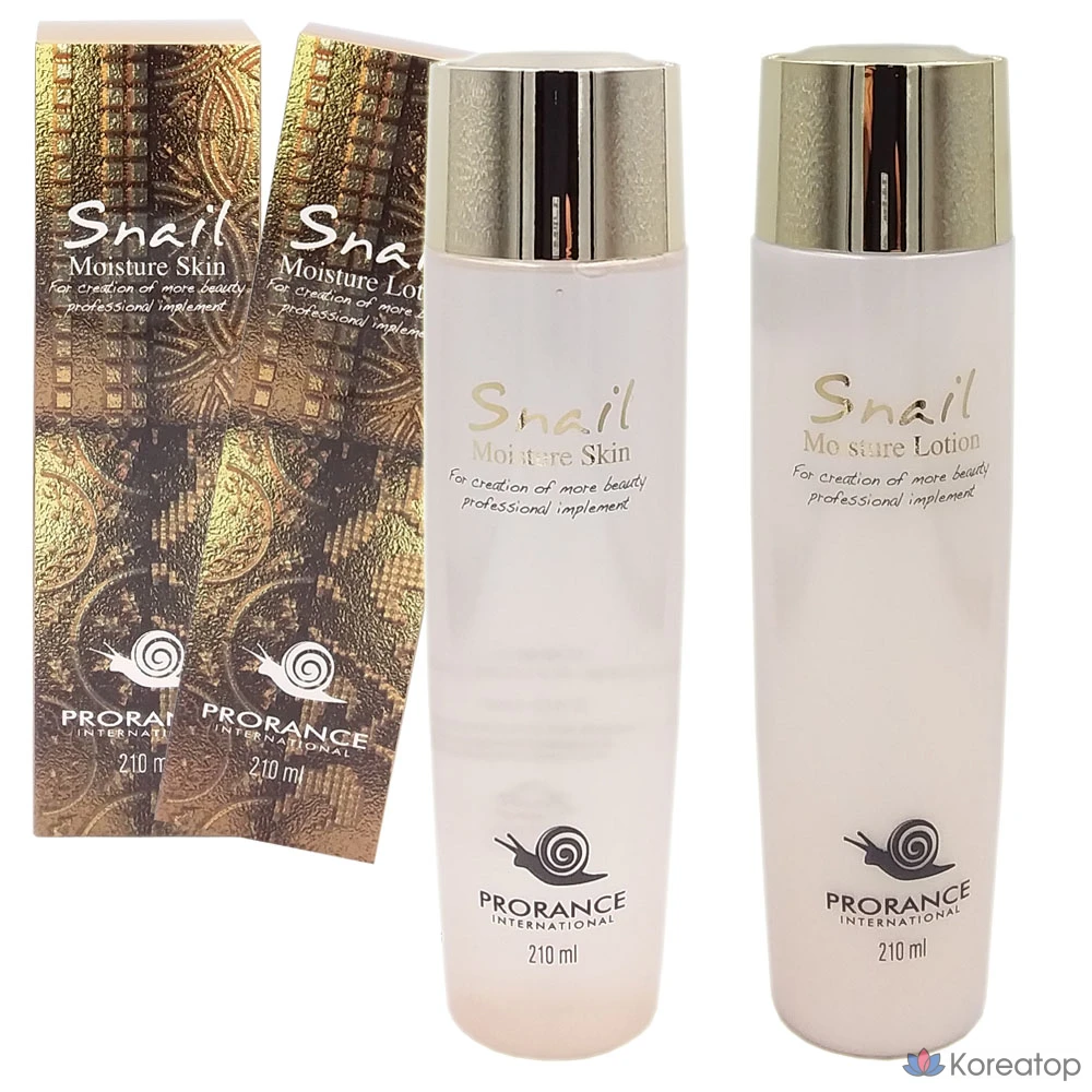 Тонер и лосьон Prorance Snail Moisture Skin+Lotion 2-piece Set, 210 мл, 1 шт.