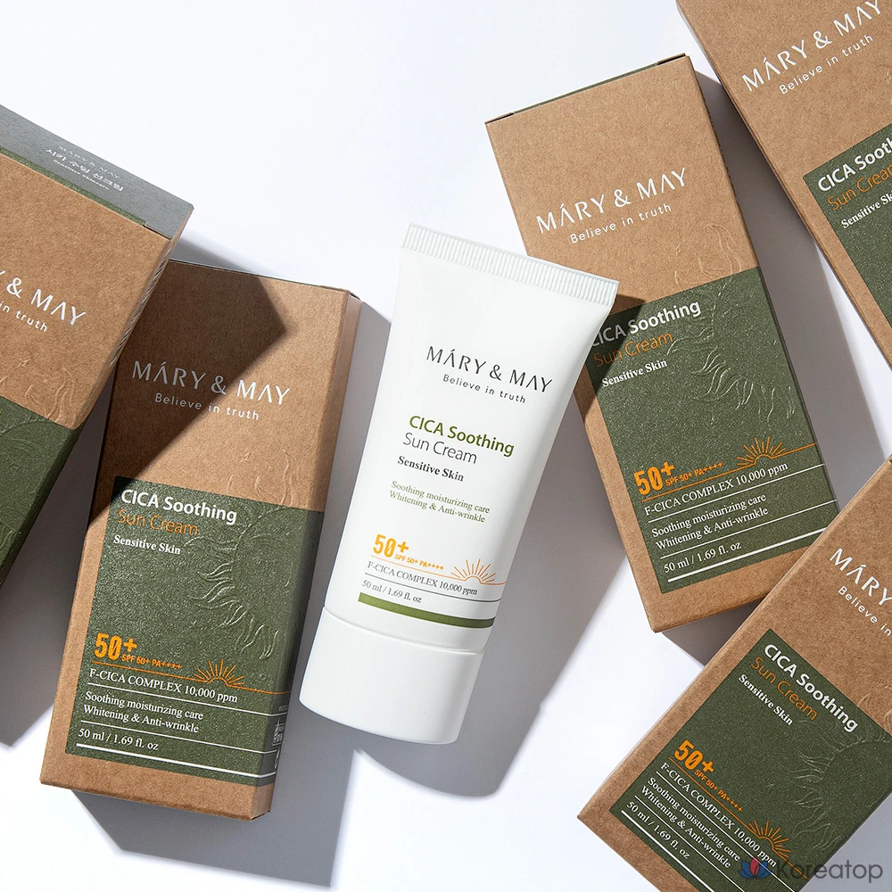 Солнцезащитный крем Mary&amp;May Cica Soothing Sun Cream SPF50+ PA++++, 50 мл, 1 шт.