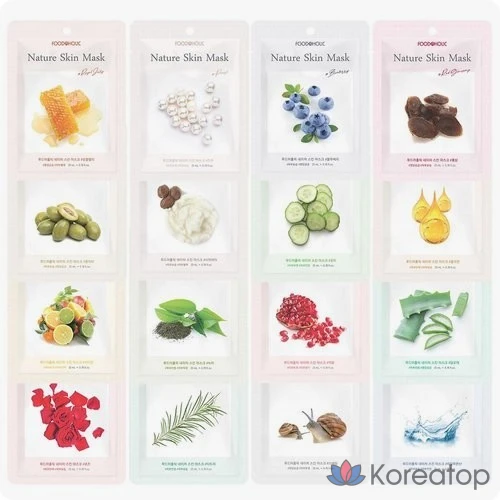 Тканевая маска для лица FoodaHolic Nature Skin Mask Pack, оттенок Green Tea, 10 шт.