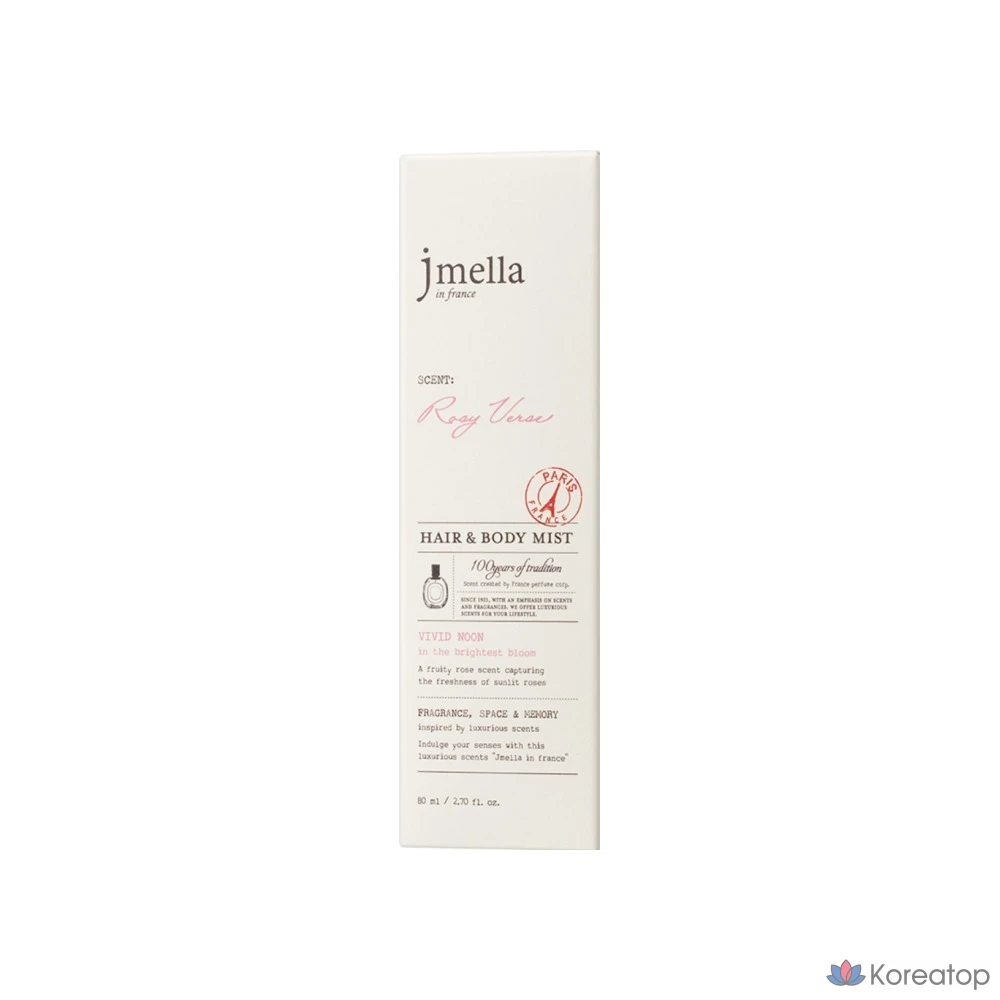 Парфюмированный спрей для волос и тела Jmella In France Rosy Balsam Perfume Hair &amp; Body Mist, аромат Fruit Rose, 80 мл, 1 шт.