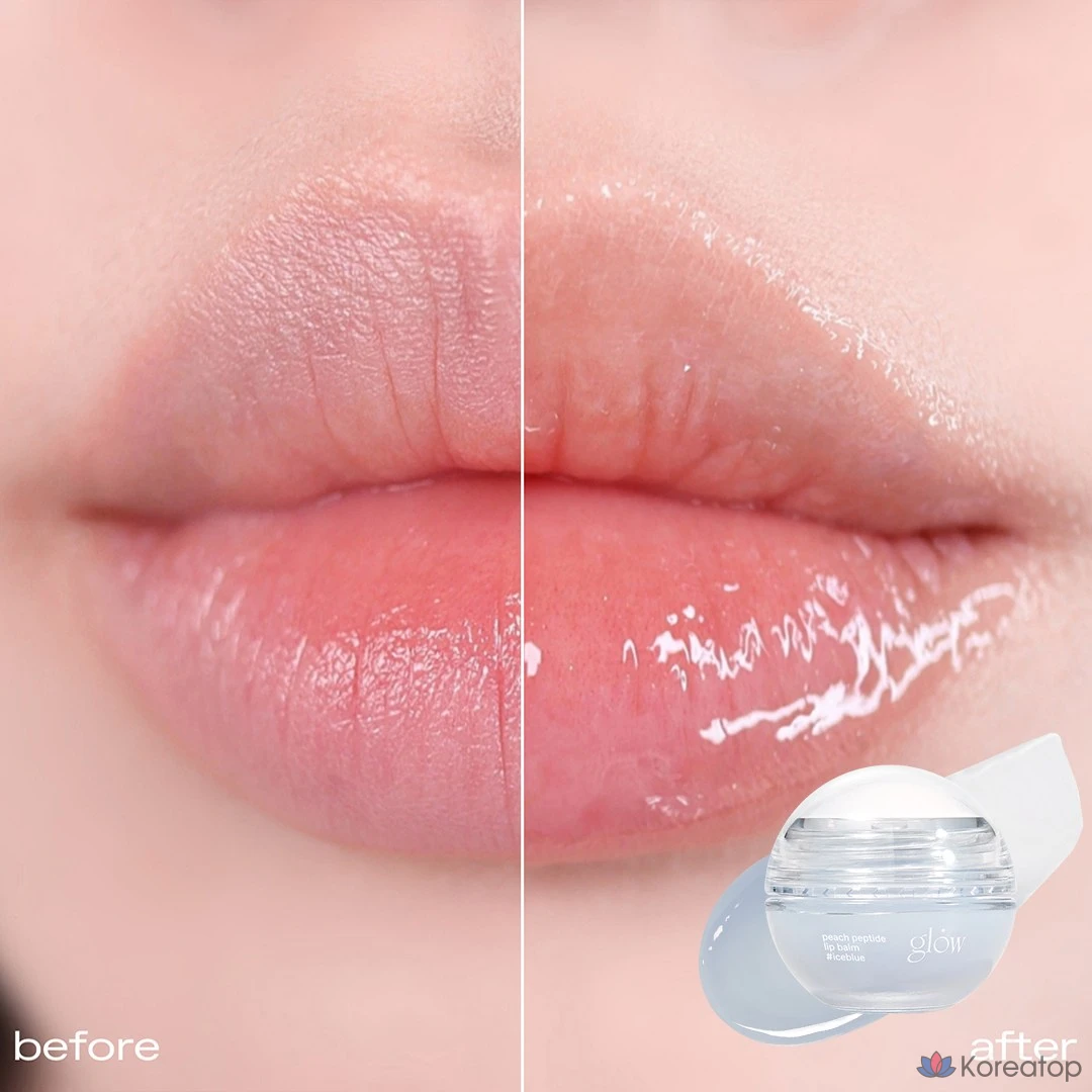 Бальзам для губ Glow Peach Peptide Lip Balm, оттенок Ice Blue, 8 г, 1 шт.