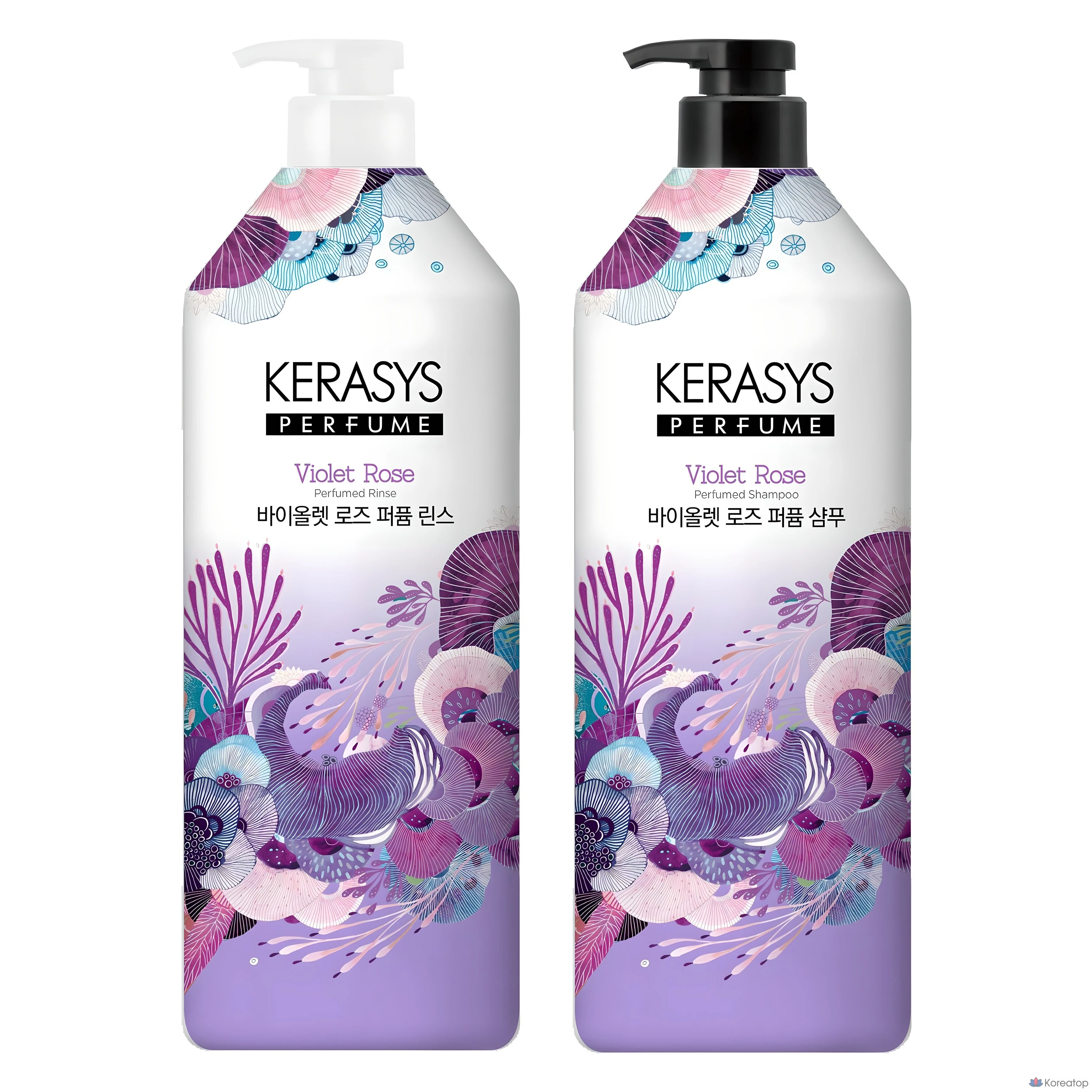 Шампунь KeraSys Perfume Shampoo + кондиционер Perfume Rinse Violet Rose, 1 л, 1 шт.