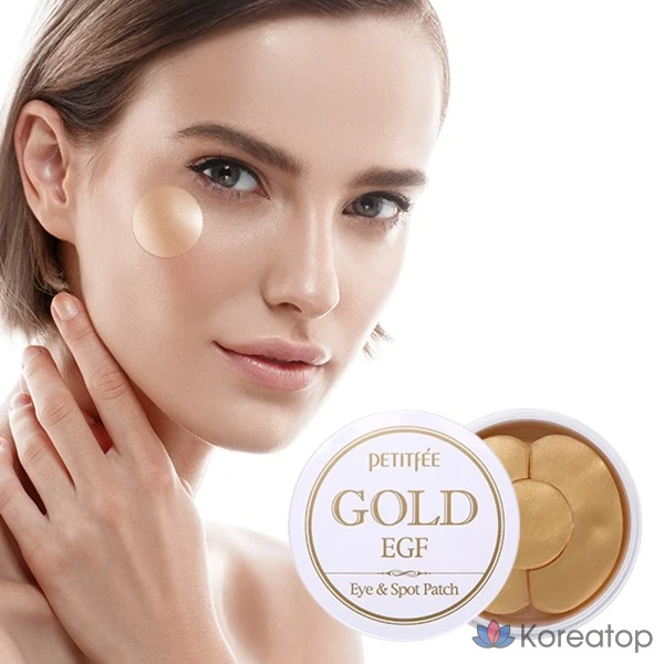 Патчи для глаз Petitfee Gold EGF Hydrogel Eye Patch + Spot Patch, 1.1 г x 60 шт. + 0.6 г x 30 шт., 1 шт.