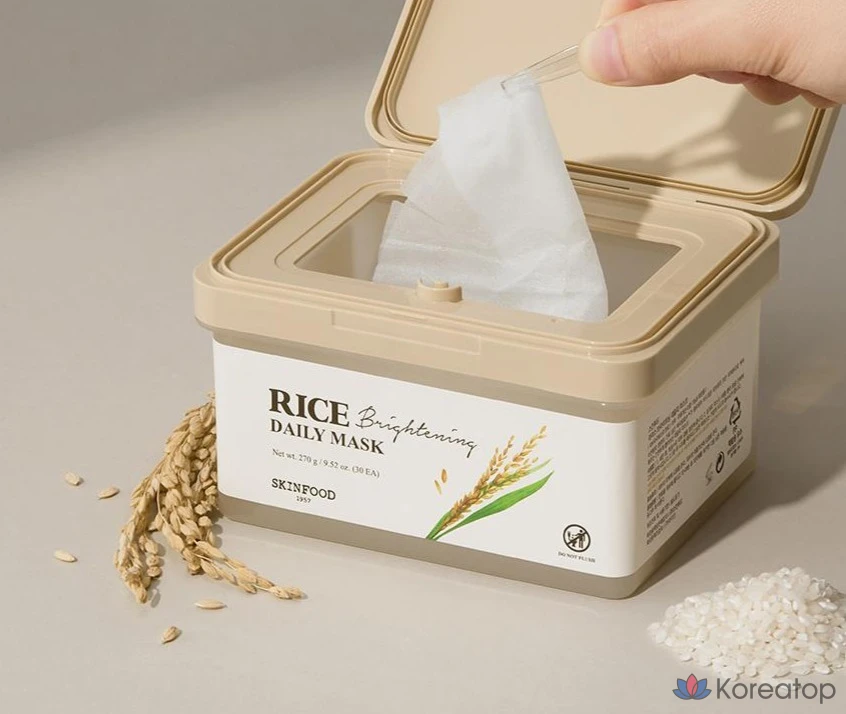 Тканевая маска для лица Skinfood Rice Brightening Daily Mask, 30 шт., фото 2
