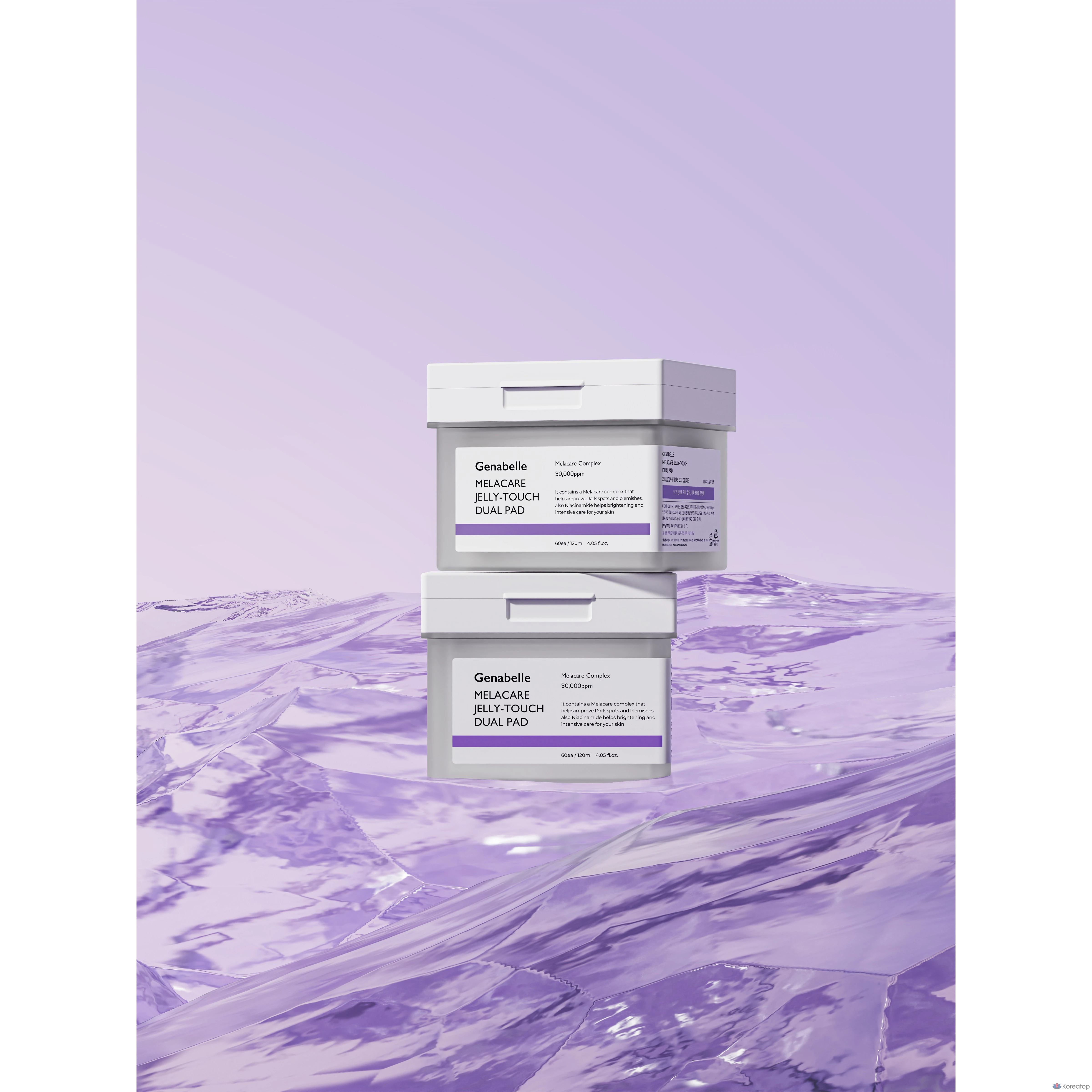 Пэды Genabelle Melacare Jelly Touch Dual, 60 шт.