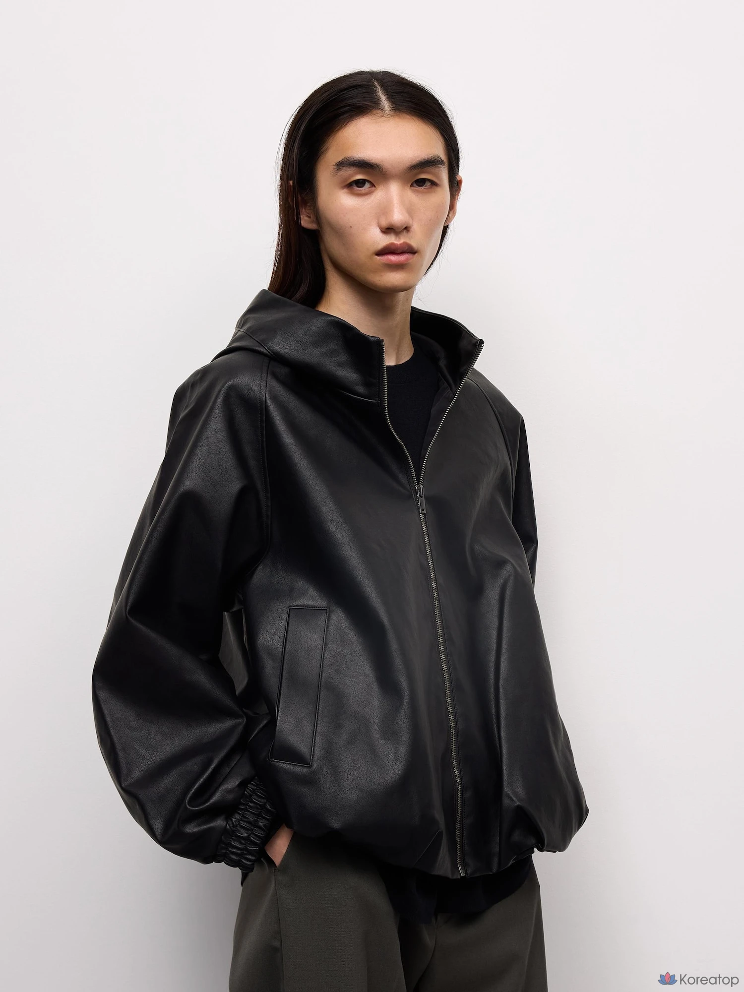 Куртка Uniqlo Fake Leather Balloon Hem, фото 3