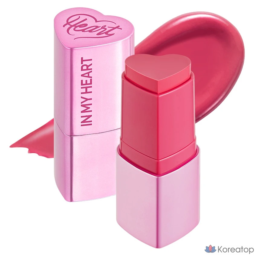 Стик-блендер для щек Touch in Sol Pretty Filter In My Heart Stick Blusher, оттенок Punch Pink, 6 г, 1 шт.
