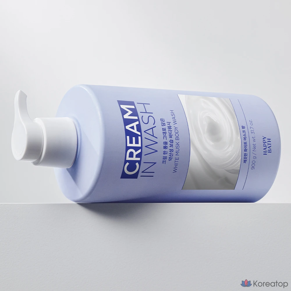 Гель для душа Happy Bath Cream In Low pH Moisture Body Wash, аромат White Musk, 900 г, 1 шт., фото 2