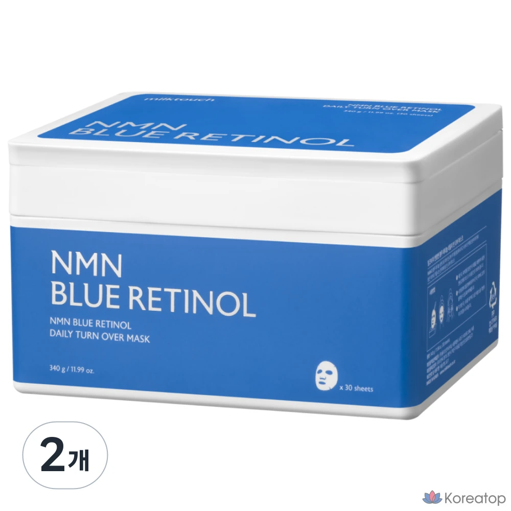 Тканевая маска для лица Milk Touch NMN Blue Retinol Daily Turnover Mask, 60 шт.