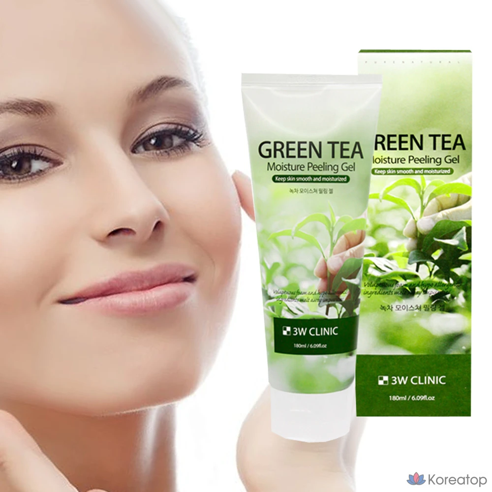 Пилинг-гель 3W Clinic Green Tea Moisture Peel Gel, 180 мл, 1 шт.