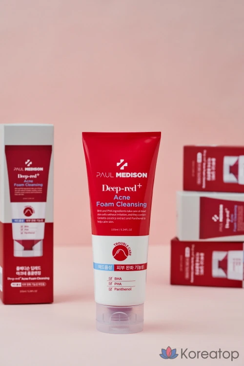 Очищающая пенка Paul Medison Deep Red Acne Foam Cleanser, 155 мл, 1 шт.