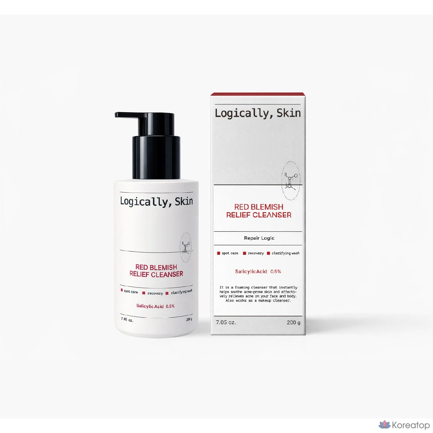 Очищающее средство Logically Skin Red Blemish Relief Cleanser, 200 г, 1 шт.