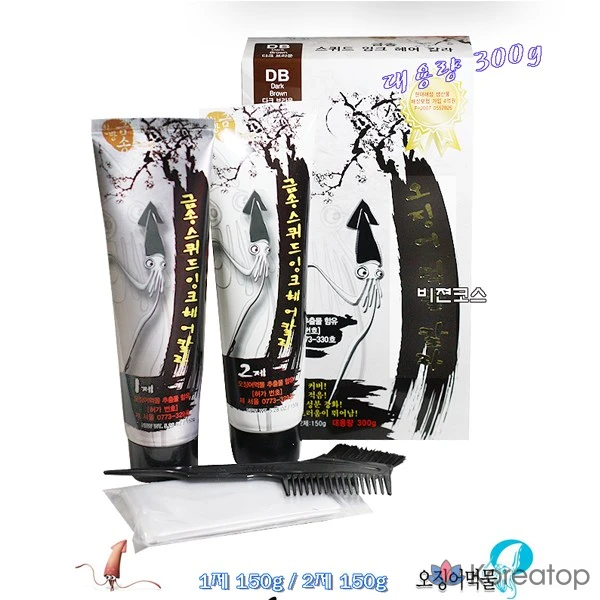 Краска для волос Danahan Newgen Korea Herbal Gold Squid Ink Color, оттенок Brown, 1 шт.