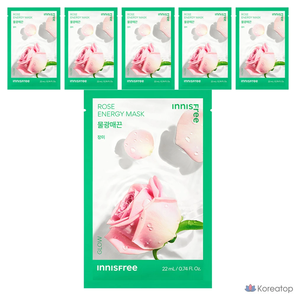 Тканевая маска для лица Innisfree New Rose Energy Mask, 22 мл, 6 шт.