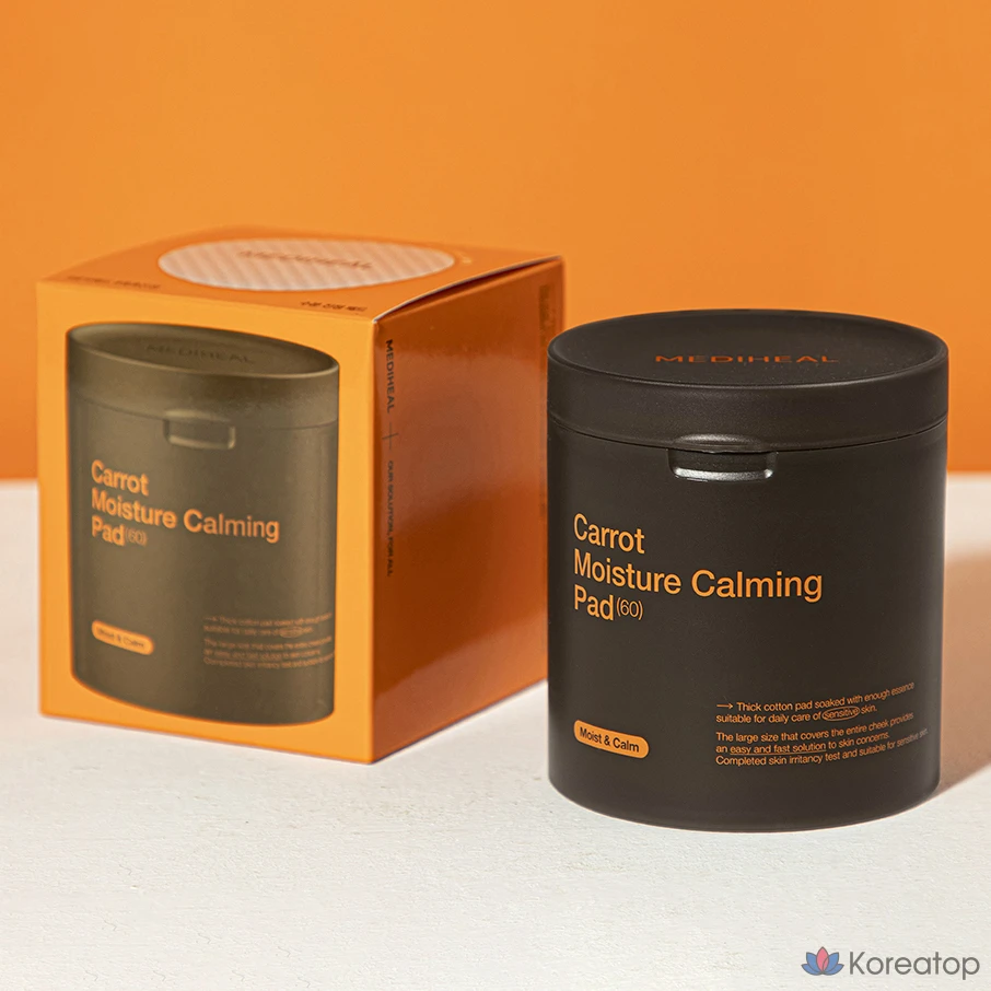 Пэды для лица MEDIHEAL Carrot Moisture Soothing Pad, 250 мл, 60 шт.