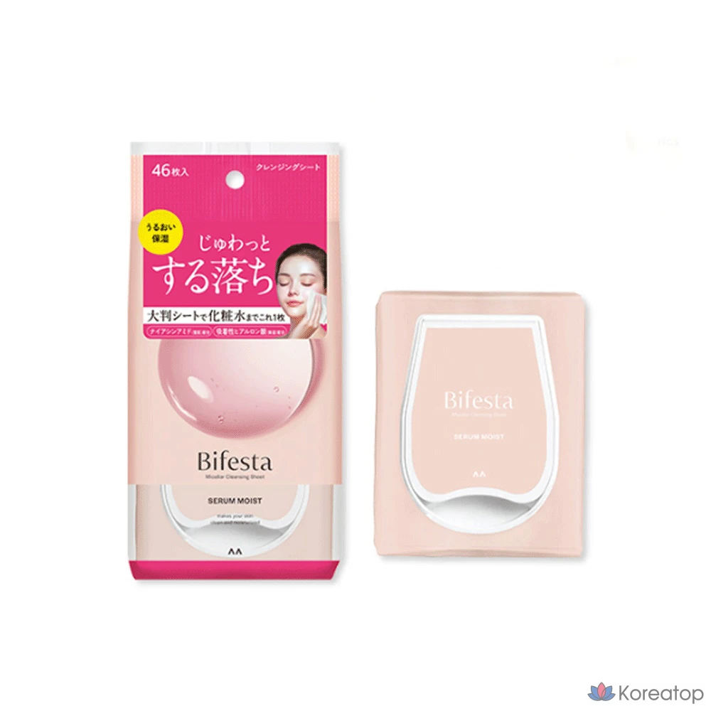 Салфетки мицеллярные для снятия макияжа Bifesta Micellar Cleansing Sheet Serum Moist, 46 шт., фото 2