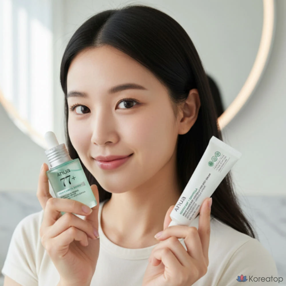 Набор для ухода Anua Heartleaf 77 Trouble Serum Spot Cream Set (Cream 30 мл + Serum 30 мл + Soothing Mask 2 шт.), 1 шт.