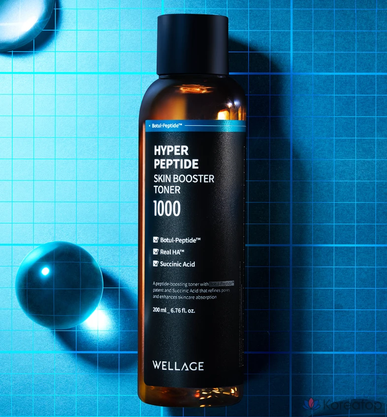 Тонер WELLAGE Hyper Peptide Skin Booster Toner, 200 мл, 1 шт.