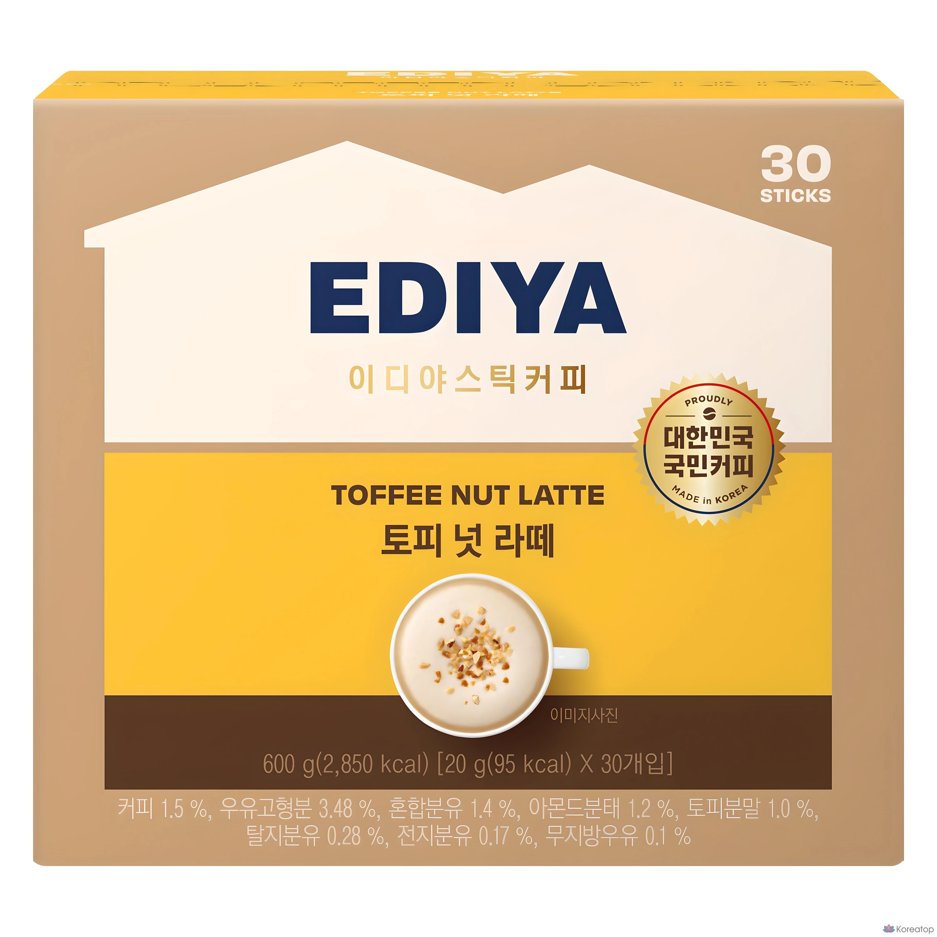 Напиток в порошке EDIYA Beanist Toffee Nut Latte, 20 г, 30 шт.
