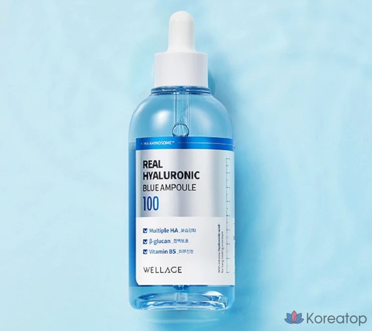 Ампульная сыворотка WELLAGE Real Hyaluronic Blue 100 Ampoule, 100 мл + 75 мл, 1 шт.