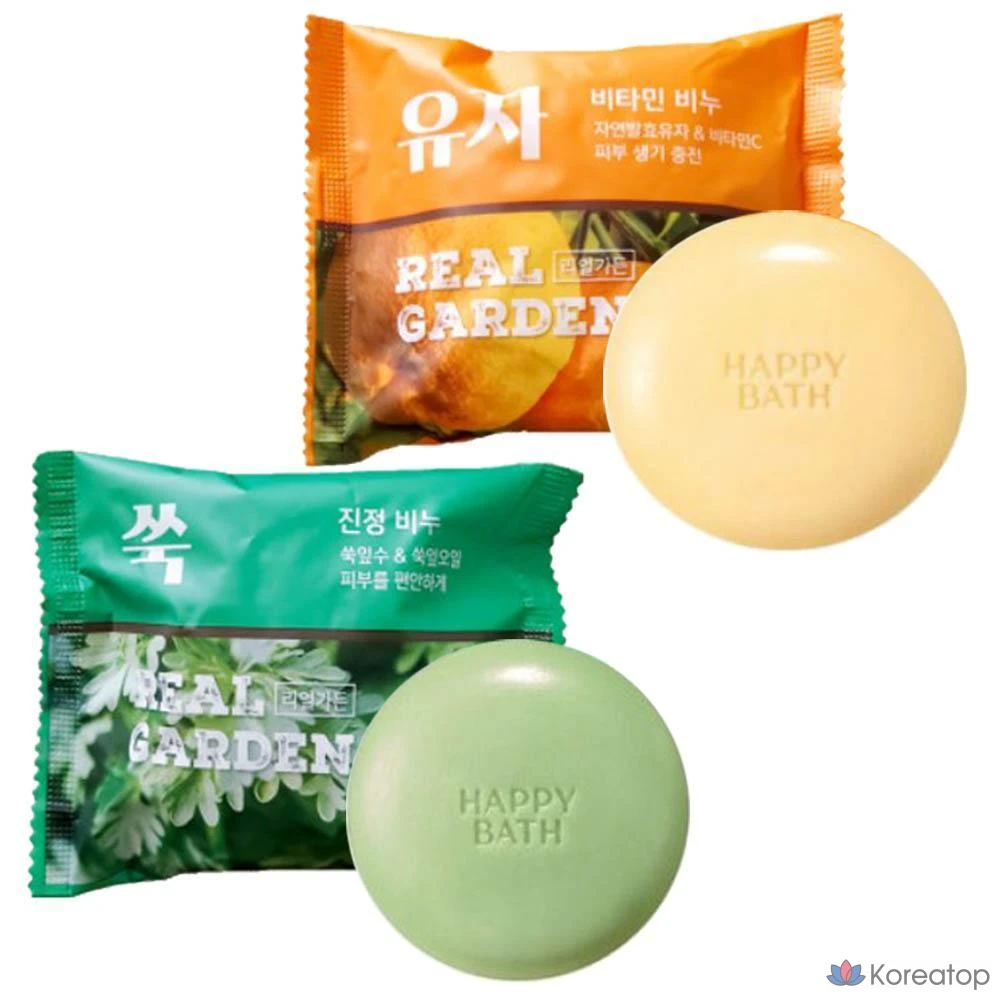Мыло для умывания Happy Bath Real Garden Ssuk Soothing Soap, 90 г, 1 шт.