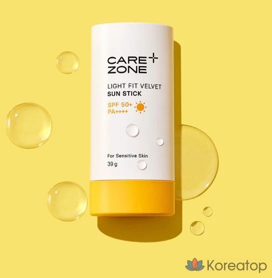 Солнцезащитный стик Carezone Light Fit Velvet Sun Stick SPF50+ PA++++, 39 г, 1 шт.