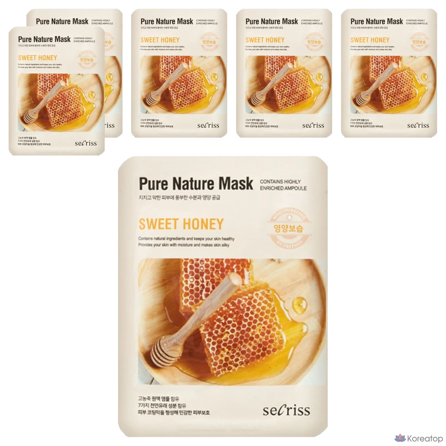 Тканевая маска для лица Anskin C Clear Pure Nature Mask Honey, 25 мл, 6 шт.