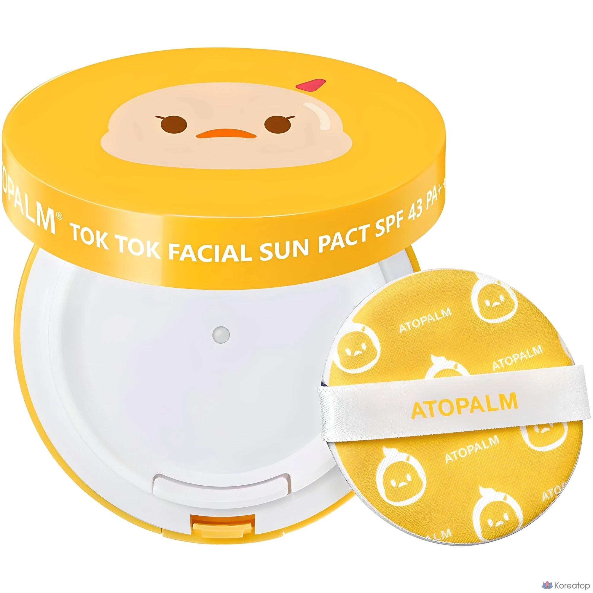 Солнцезащитный кушон Atopalm Tok Tok Facial Sun Pact SPF43 PA+++, 15 г, 1 шт.